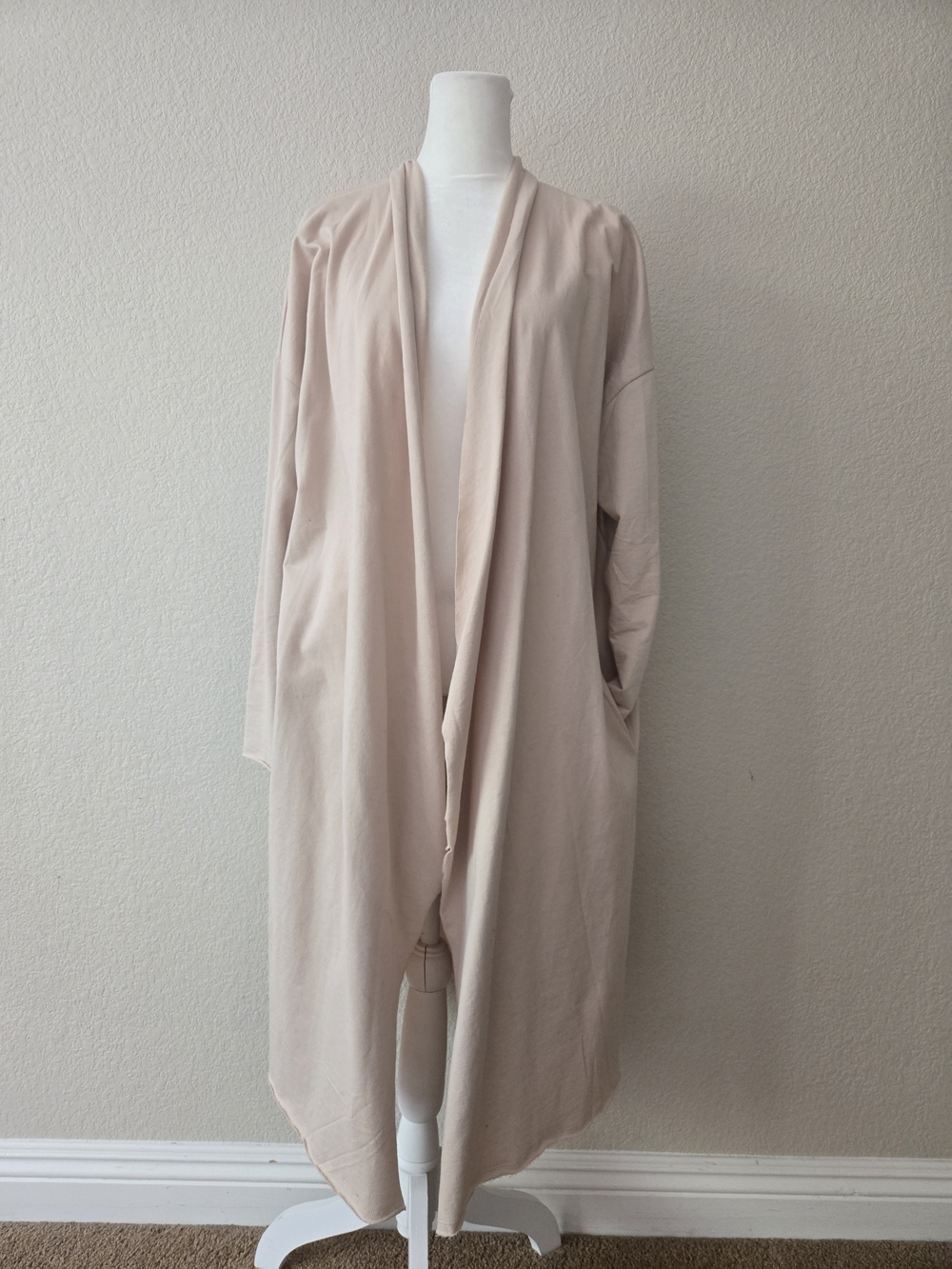 Lightweight Open Drape Robe in Soft Cream